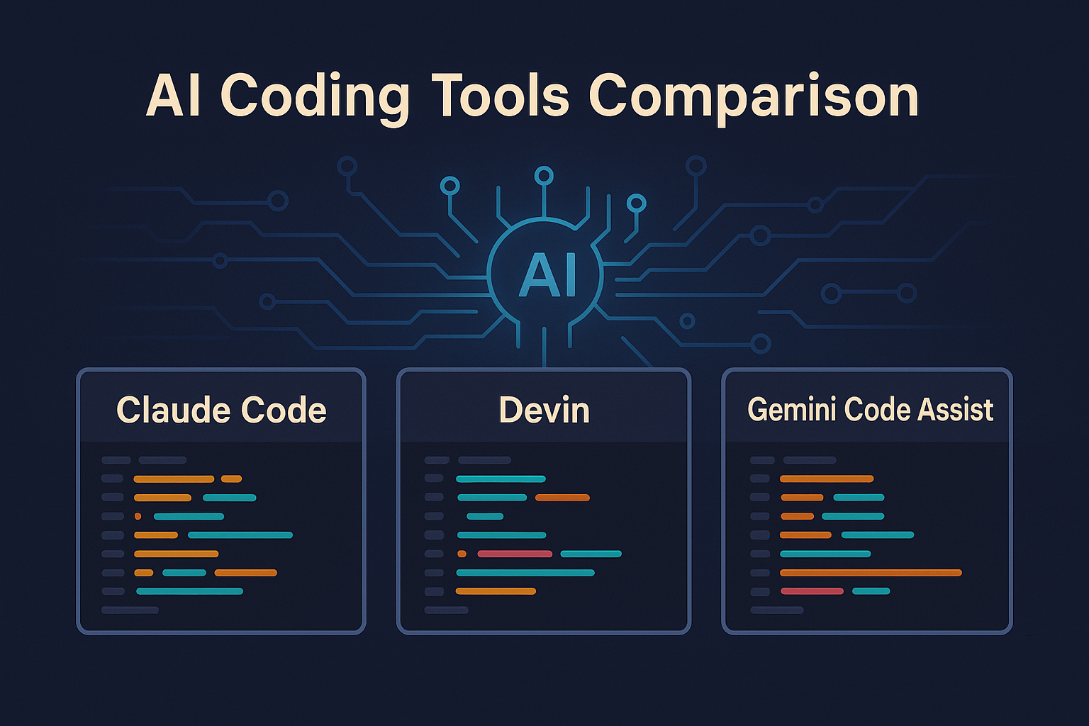 Claude Code, Devin, Gemini Code Assist Comparison Banner