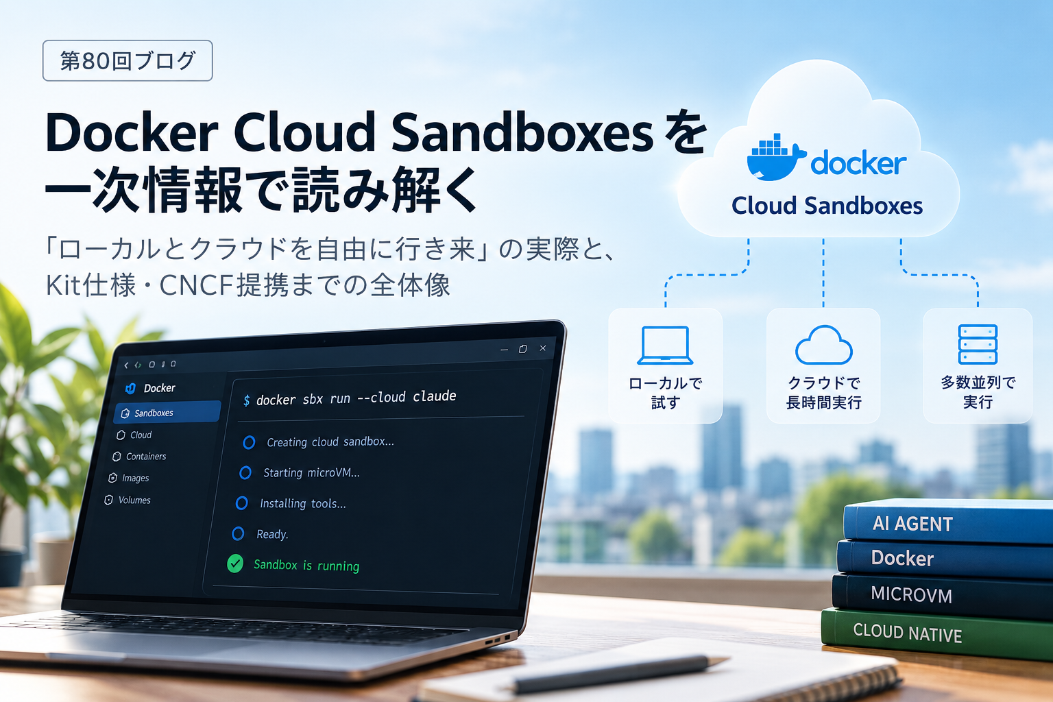 Docker Cloud Sandboxes を解説する第80回ブログのイメージ